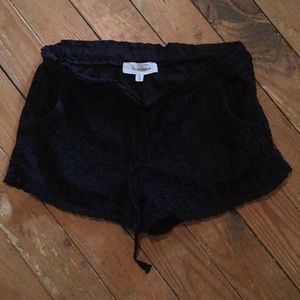 Black lace shorts. Size small. With pockets.